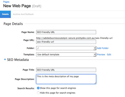 SEO Features